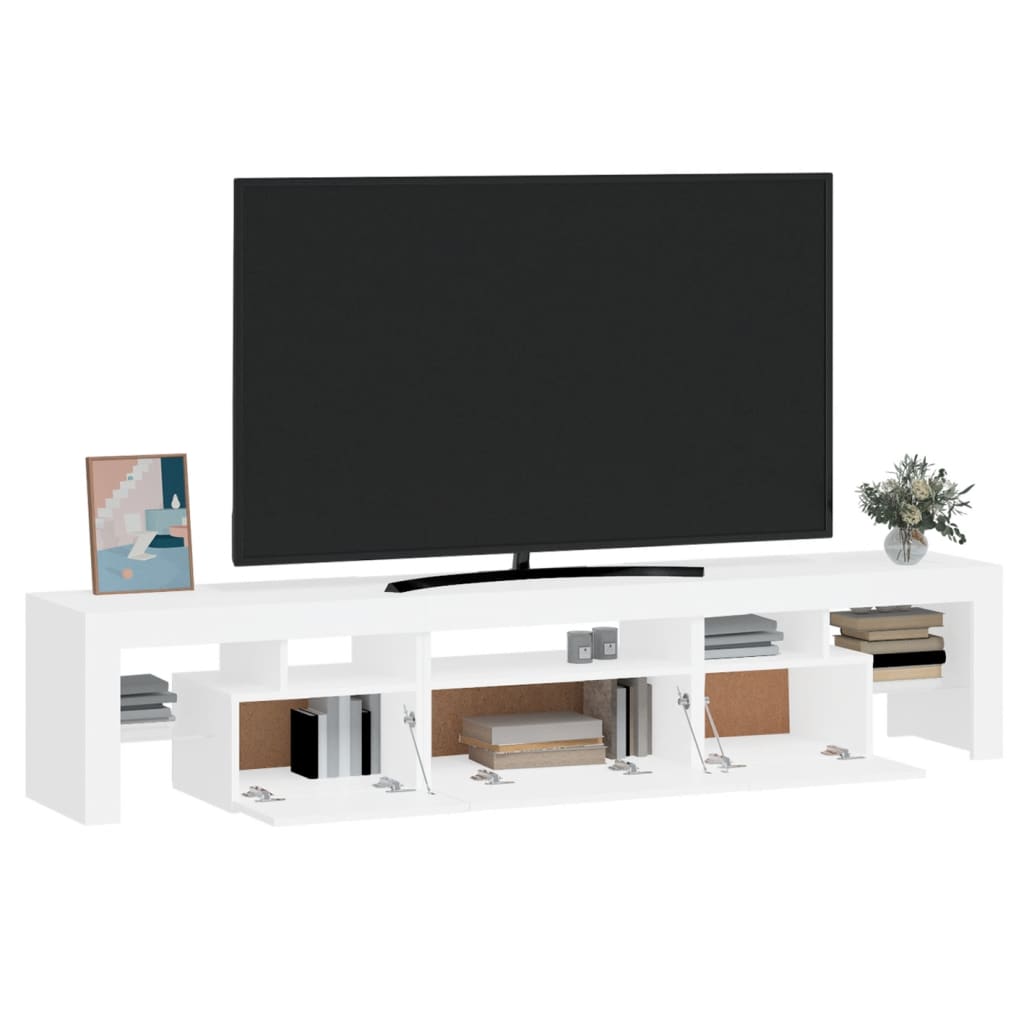 vidaXL Έπιπλο Τηλεόρασης με LED Λευκό 200 x 36,5 x 40 εκ.