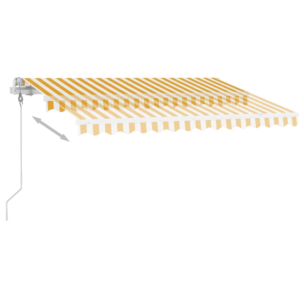 vidaXL Τέντα Αυτόματη με LED & Αισθ. Ανέμου Κίτρινο/Λευκό 300x250 εκ.