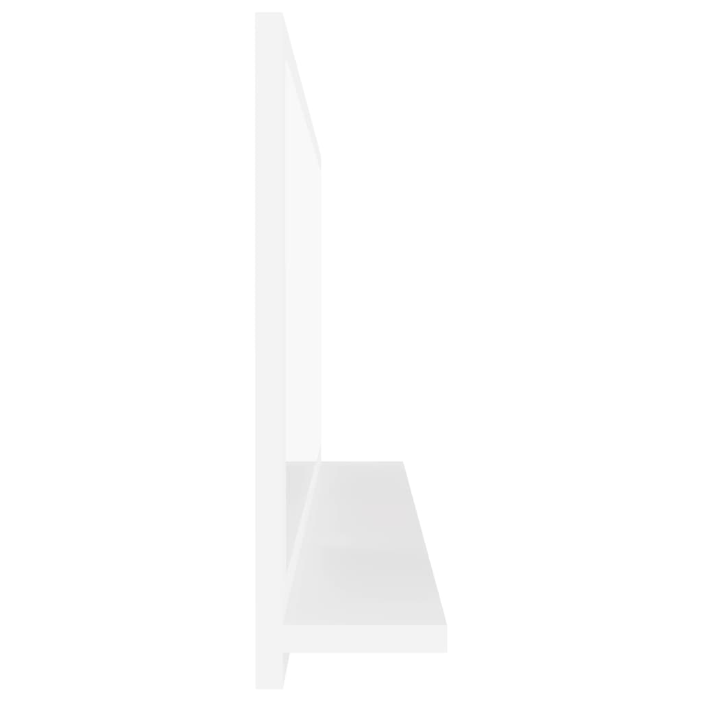 vidaXL Καθρέφτης Μπάνιου Γυαλιστερό Λευκό 90x10,5x37 εκ. Μοριοσανίδα