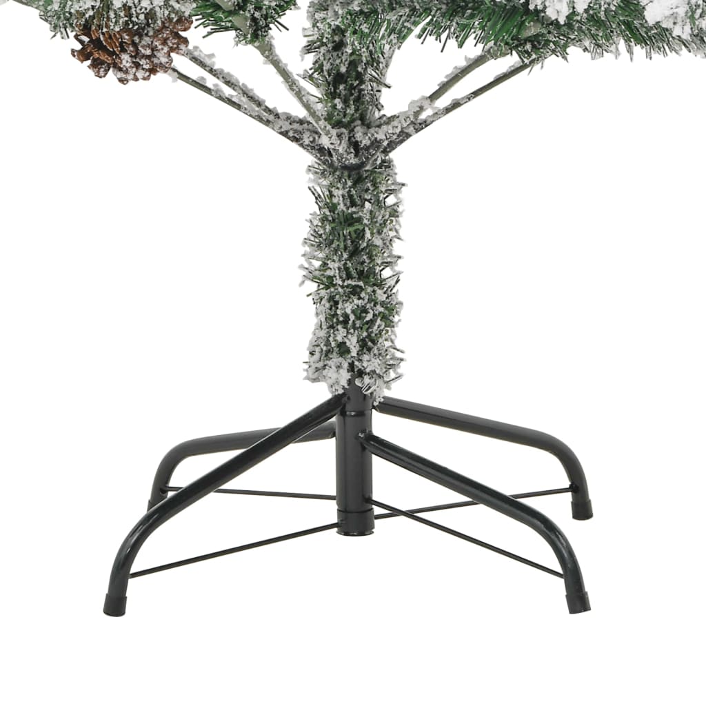 vidaXL Χριστ. Δέντρο Προφωτισμένο 195 εκ με Χιόνι/Κουκουνάρια PVC&PE