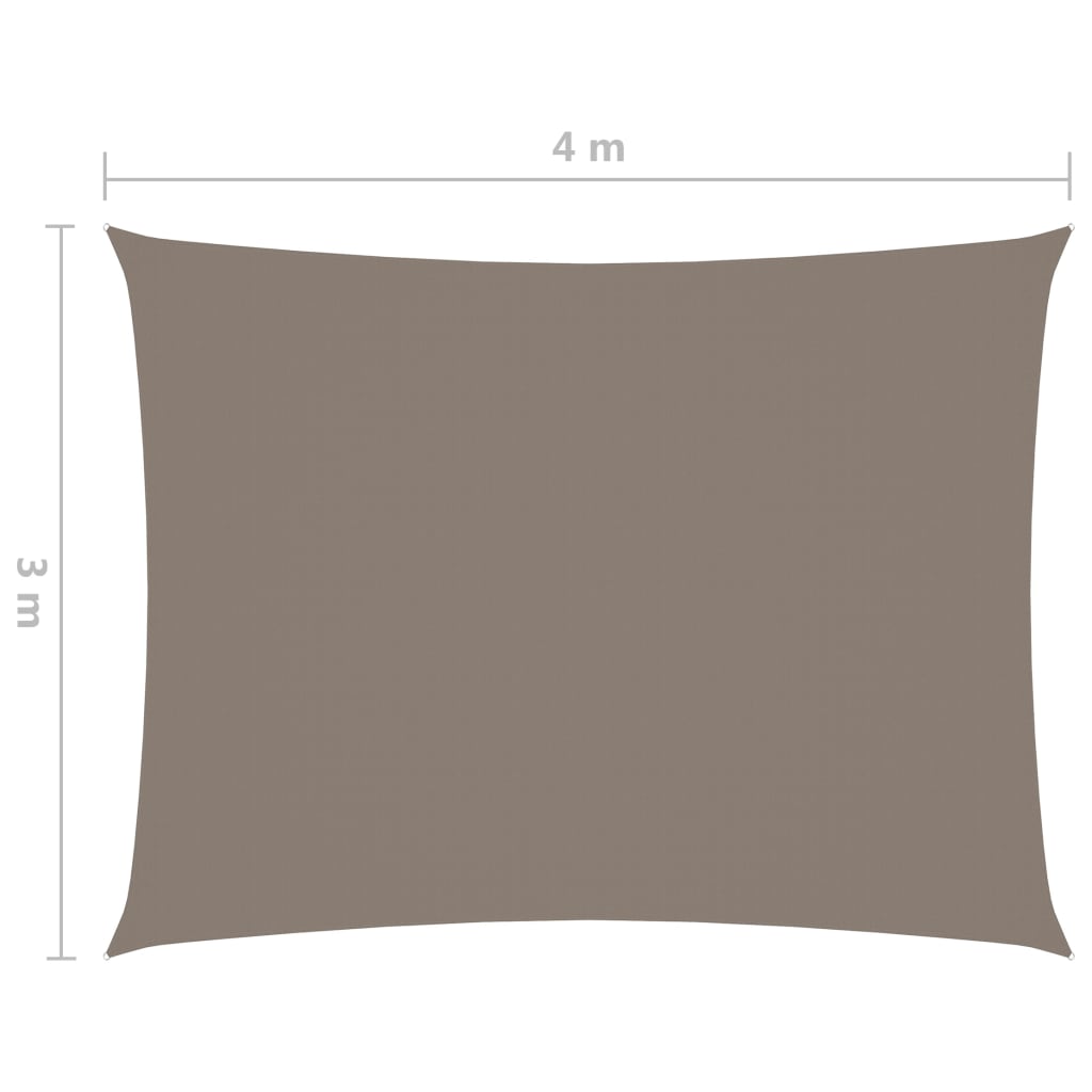 vidaXL Πανί Σκίασης Ορθογώνιο Taupe 3 x 4 μ. από Ύφασμα Oxford