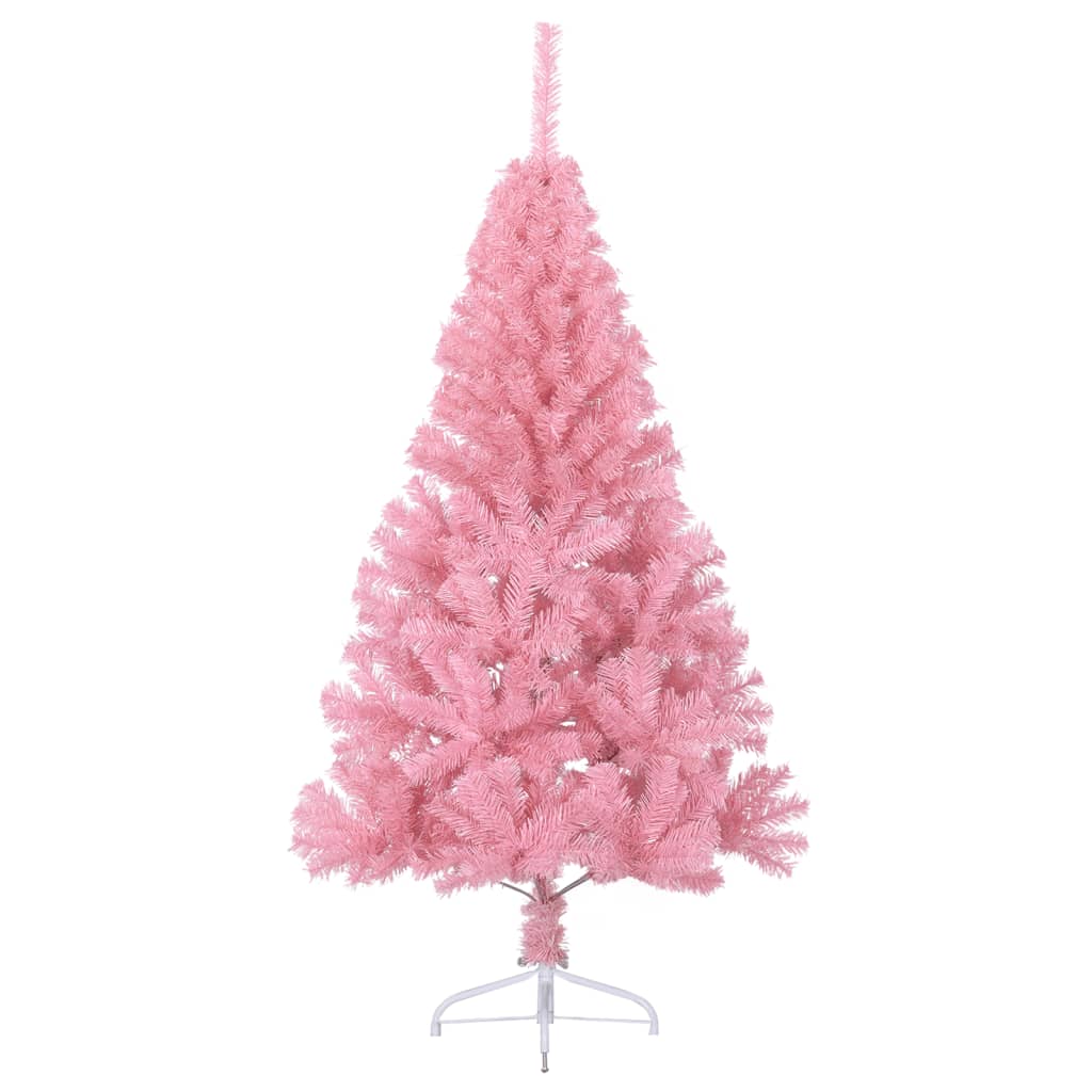 vidaXL Χριστουγεννιάτικο Δέντρο Τεχνητό Μισό Με Βάση Ροζ 150 εκ. PVC