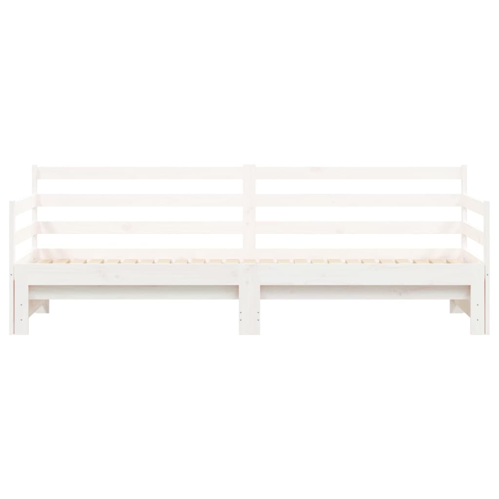 vidaXL Καναπές Κρεβάτι Συρόμενος Λευκός 90 x 200 εκ. Μασίφ Ξύλο Πεύκου