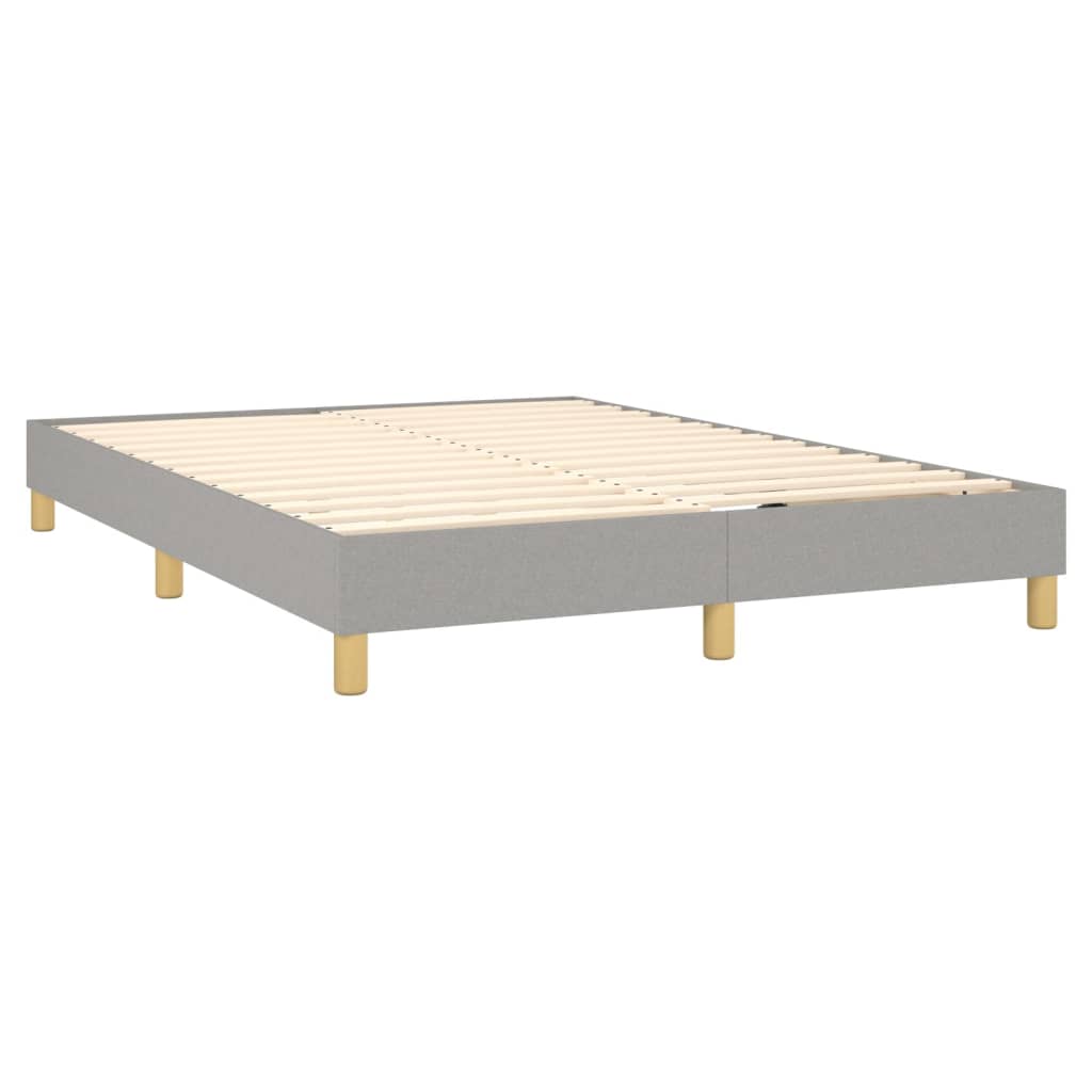 vidaXL Κρεβάτι Boxspring με Στρώμα Ανοιχτό Γκρι 140x200 εκ. Υφασμάτινο