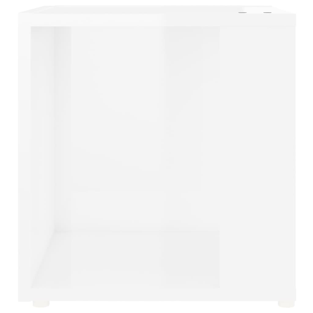 vidaXL Τραπέζι Βοηθητικό Γυαλιστερό Λευκό 33x33x34,5 εκ. Μοριοσανίδα