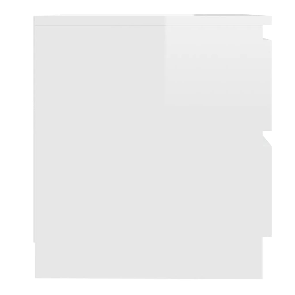 vidaXL Κομοδίνα 2 τεμ. Γυαλιστερό Λευκό 50x39x43,5 εκ. από Μοριοσανίδα