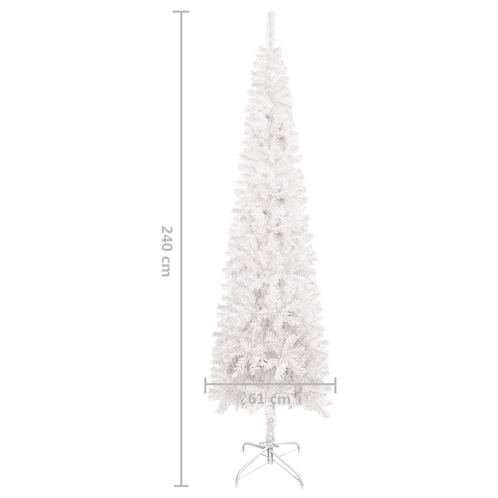 vidaXL Χριστουγεννιάτικο Δέντρο Slim Λευκό 240 εκ.