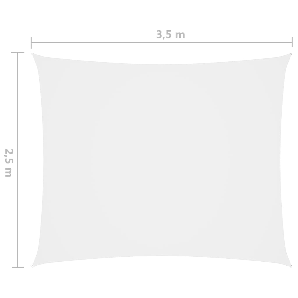 vidaXL Πανί Σκίασης Ορθογώνιο Λευκό 2,5 x 3,5 μ. από Ύφασμα Oxford