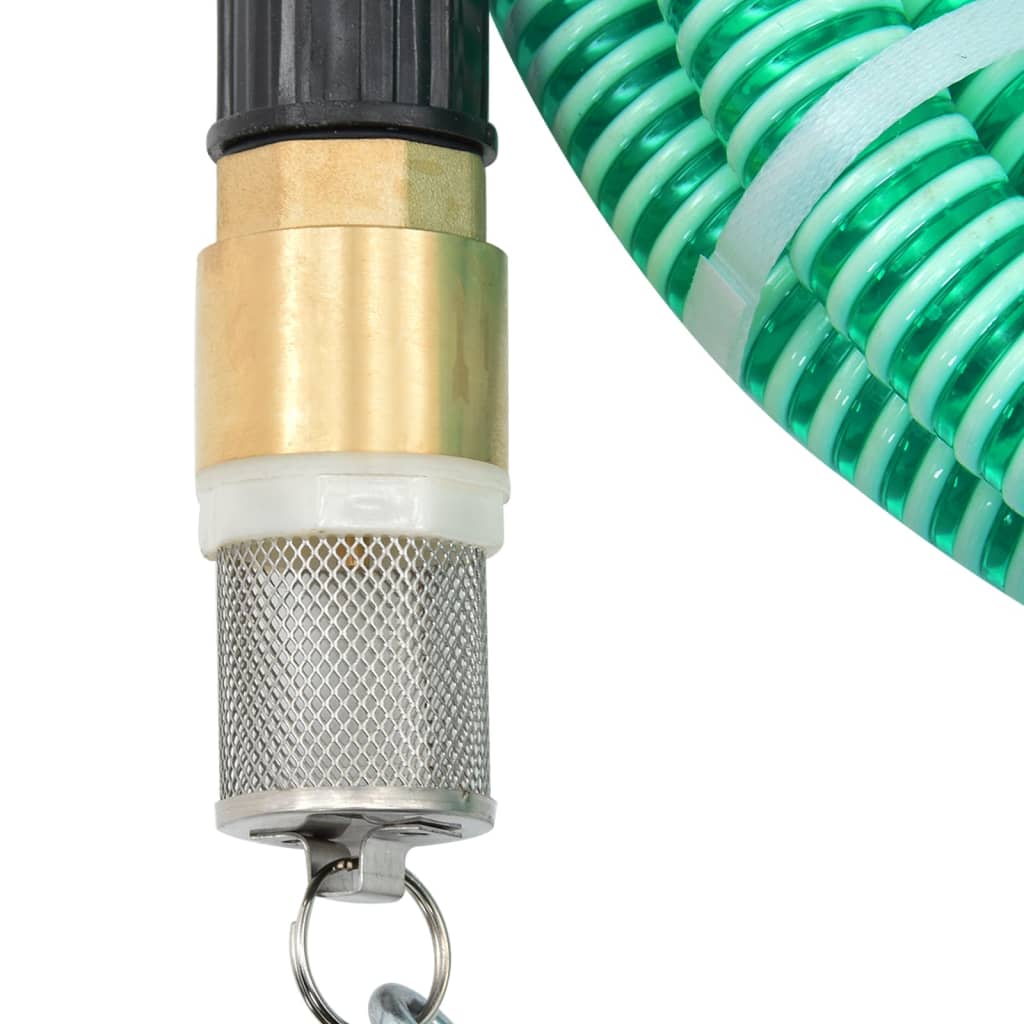 vidaXL Σωλήνας Αναρρόφησης Ορειχ. Συνδέσεις Πράσινος 20 μ/1,1" PVC