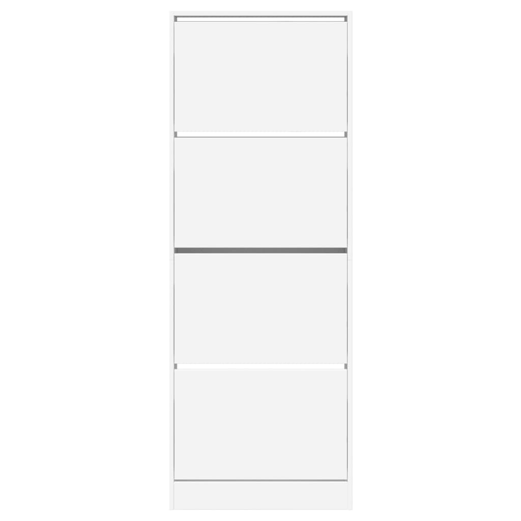 vidaXL Παπουτσοθήκη Λευκή 60x21x163,5 εκ. από Επεξεργασμένο Ξύλο