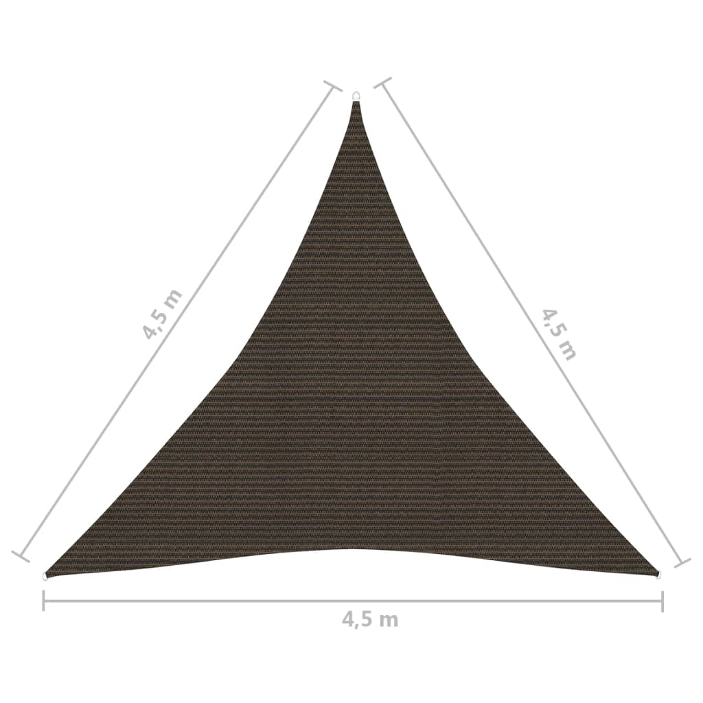 vidaXL Πανί Σκίασης Καφέ 4,5 x 4,5 x 4,5 μ. από HDPE 160 γρ./μ²