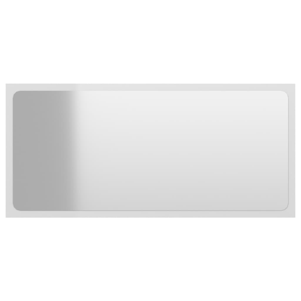 vidaXL Καθρέφτης Μπάνιου Γυαλιστερό Λευκό 80x1,5x37 εκ. Μοριοσανίδα
