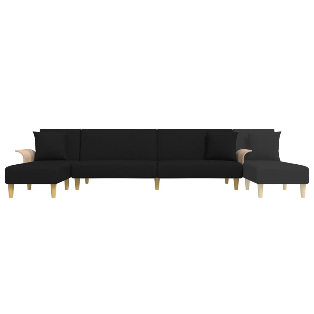 vidaXL Καναπές Κρεβάτι Γωνιακός Μαύρος 279 x 140 x 70 εκ. Υφασμάτινος