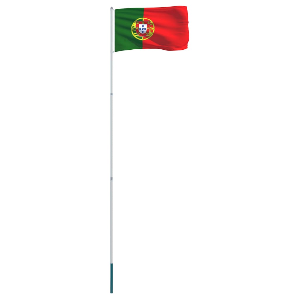 vidaXL Σημαία Πορτογαλίας 4 μ. με Ιστό Αλουμινίου
