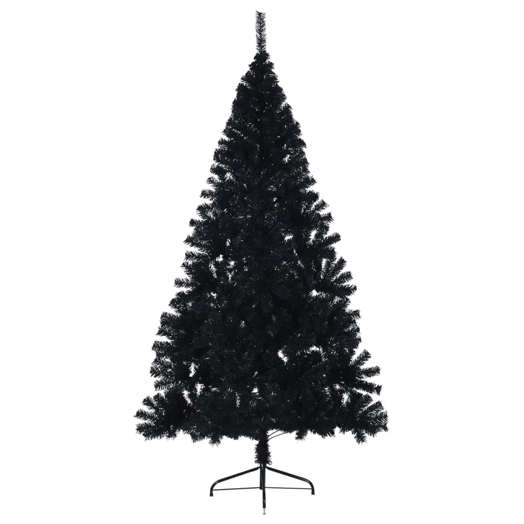 vidaXL Χριστουγεννιάτικο Δέντρο Τεχνητό Μισό Με Βάση Μαύρο 210 εκ. PVC