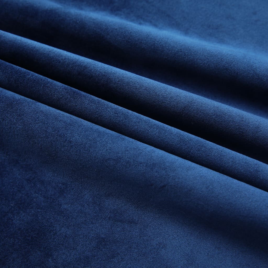 vidaXL Κουρτίνα Συσκότισης με Γάντζους Σκούρο Μπλε 290x245 εκ. Βελούδο