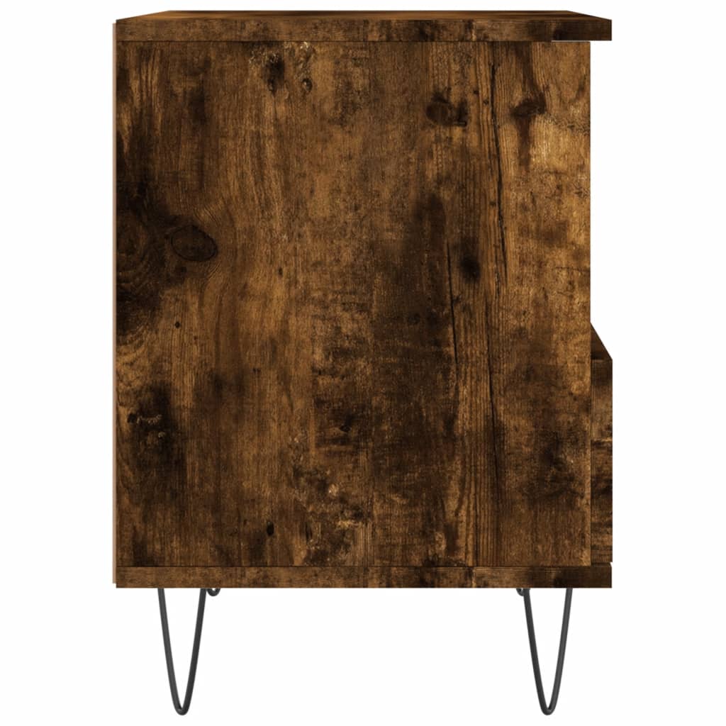 vidaXL Κομοδίνα 2 τεμ. Καπνιστή Δρυς 40 x 35 x 50 εκ. Επεξεργ. Ξύλο