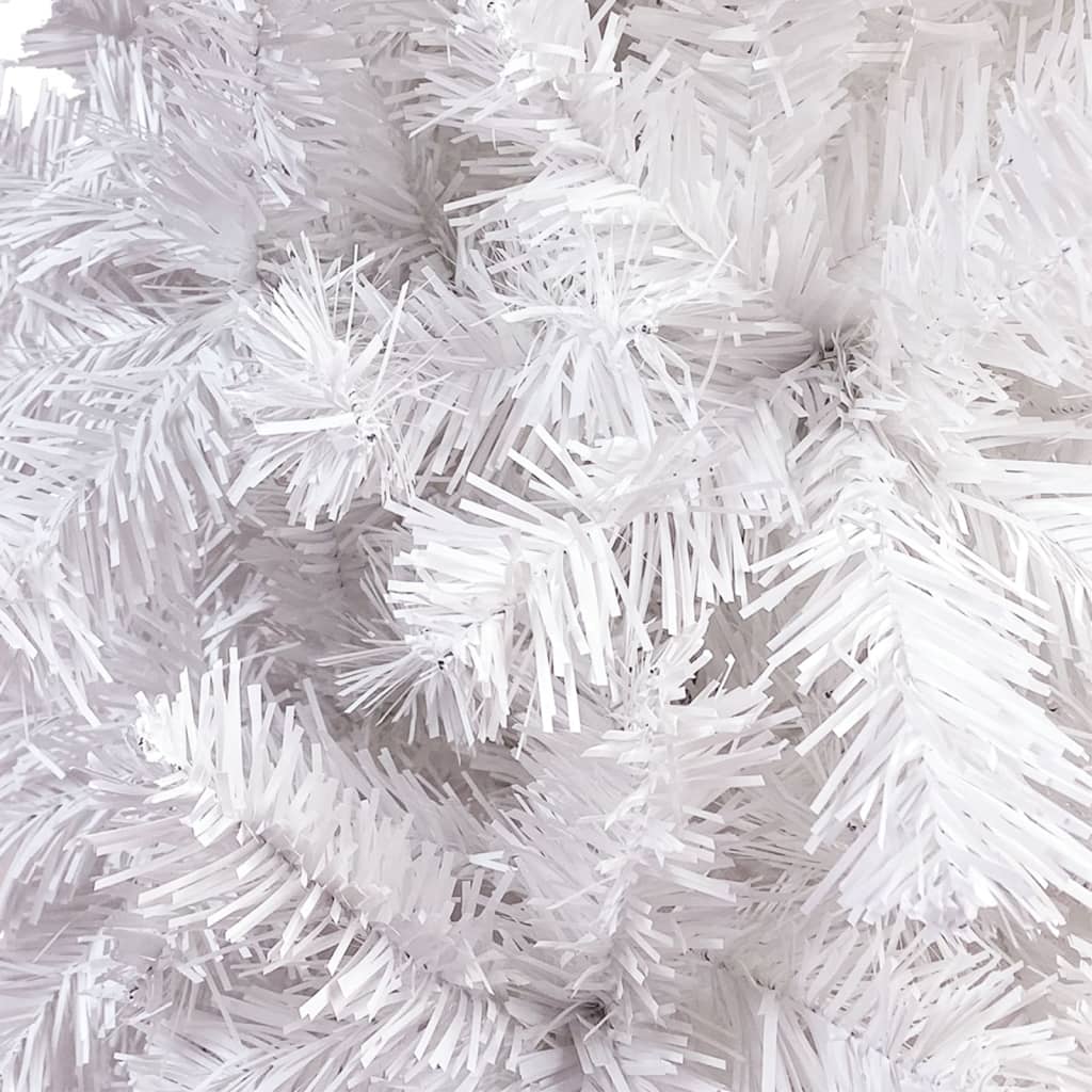 vidaXL Χριστουγεννιάτικο Δέντρο Προφωτ. Slim με Μπάλες Άσπρο 180 εκ.