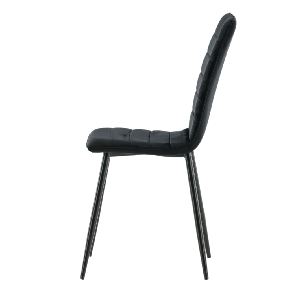 Venture Home Καρέκλες Τραπεζαρίας Windu 2 τεμ. Μαύρες Βελούδινες