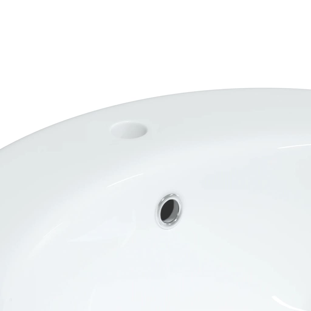 vidaXL Νιπτήρας Μπάνιου Οβάλ Λευκός 52 x 46 x 20 εκ. Κεραμικός