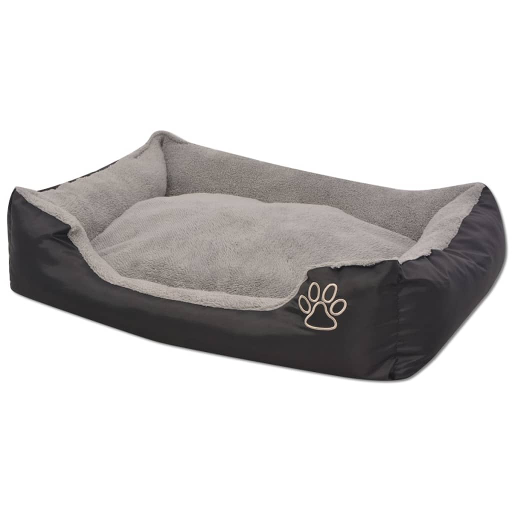 Κρεβάτι Σκύλου με Επενδυμένο Μαξιλάρι Μαύρο S