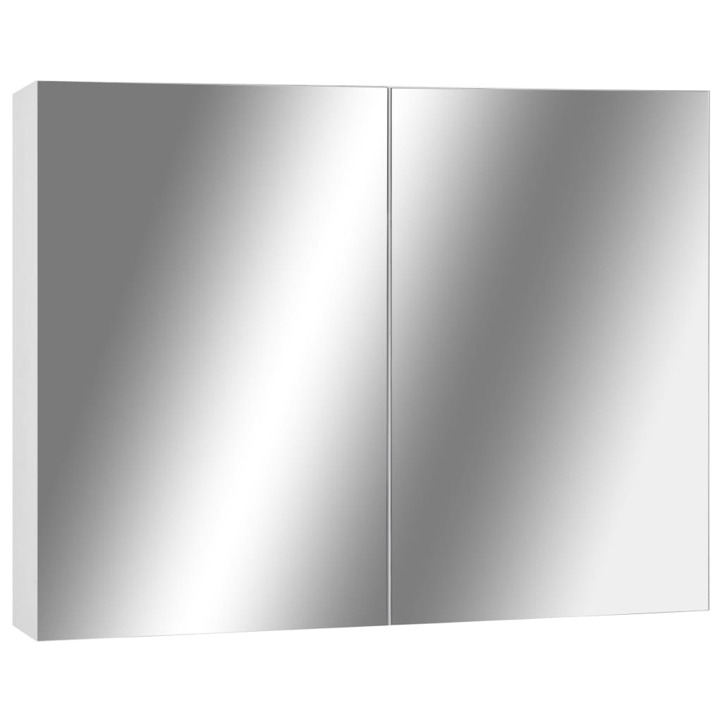 vidaXL Καθρέφτης Μπάνιου με Ντουλάπι Λευκό 80 x 15 x 60 εκ. από MDF