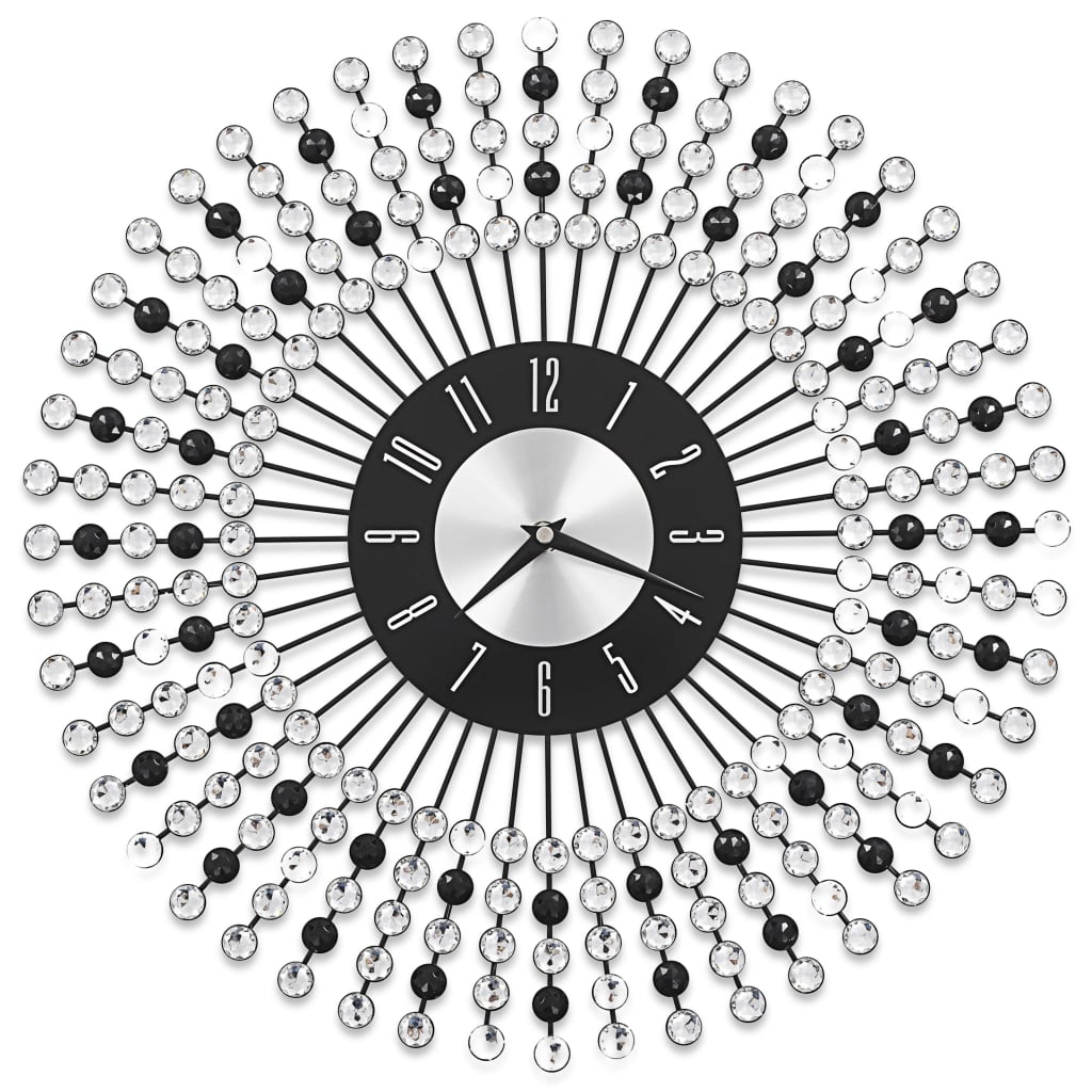 vidaXL Ρολόι Τοίχου Μαύρο 43 εκ. Μεταλλικό