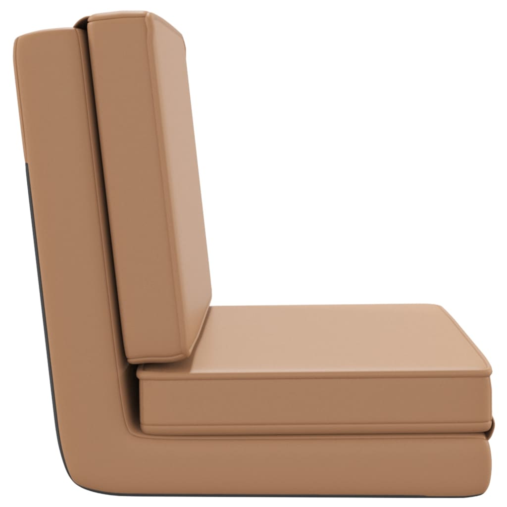 vidaXL Καρέκλα Δαπέδου Πτυσσόμενη Καπουτσίνο από Συνθετικό Δέρμα
