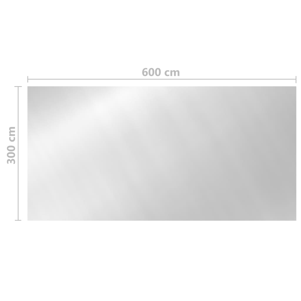 vidaXL Κάλυμμα Πισίνας Ασημί 600x300 εκ. από Πολυαιθυλένιο