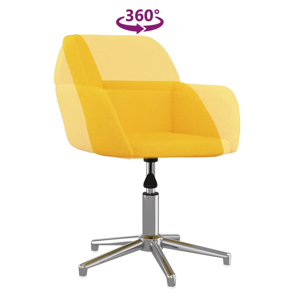 vidaXL Καρέκλα Γραφείου Περιστρεφόμενη Ανοιχτό Κίτρινο Υφασμάτινη