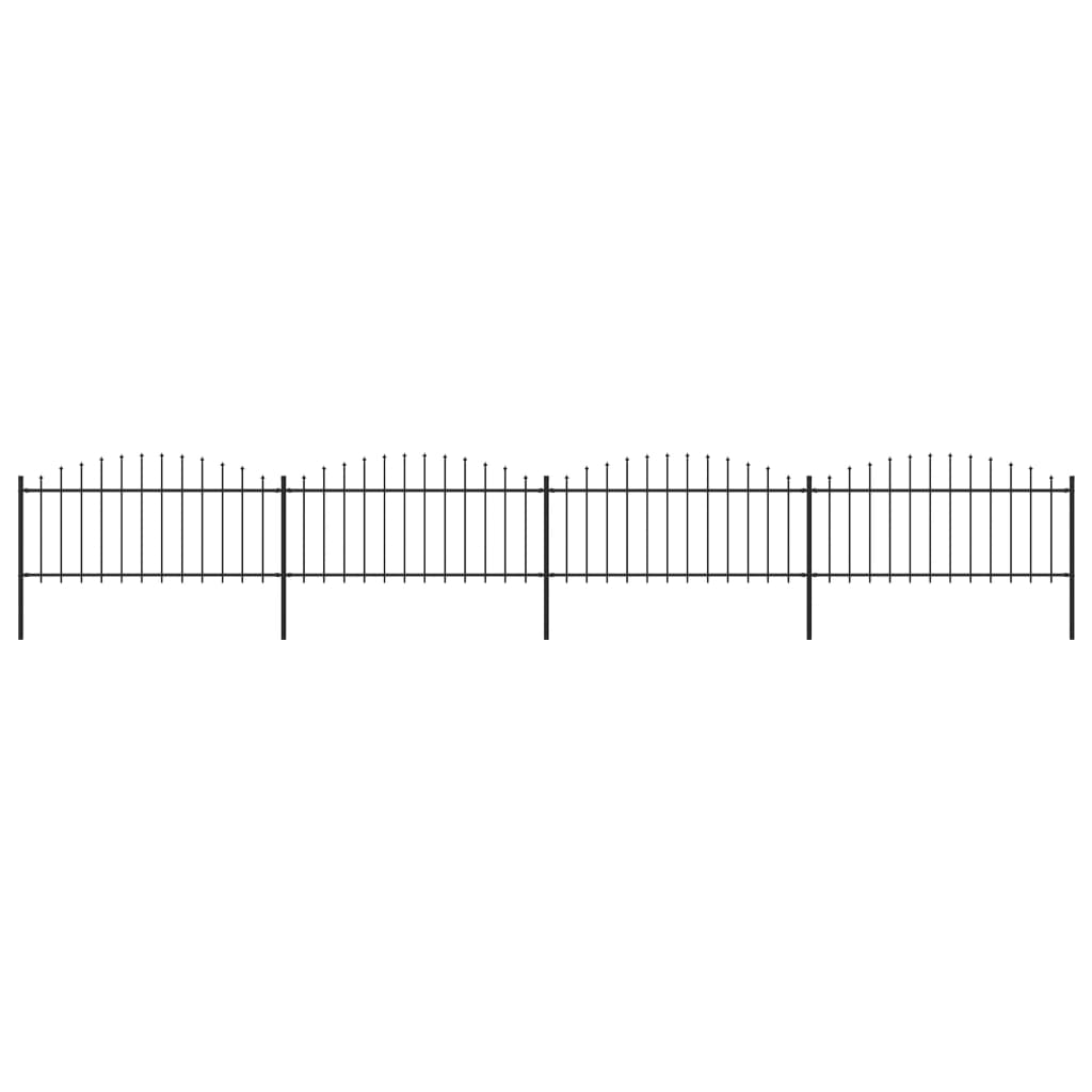 vidaXL Κάγκελα Περίφραξης με Λόγχες Μαύρα (0,5-0,75) x 6,8 μ. Ατσάλινα