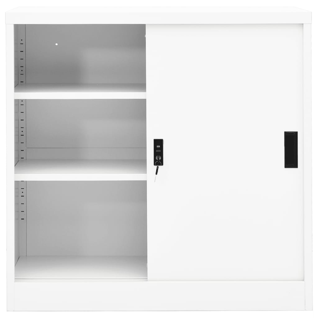 vidaXL Ντουλάπι Γραφείου με Συρόμενη Πόρτα Λευκό 90x40x90 εκ. Ατσάλινο