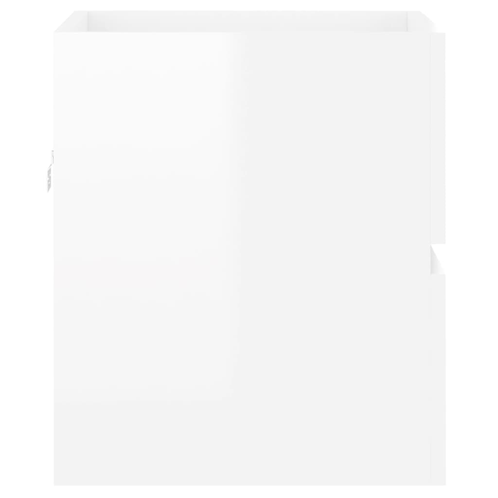 vidaXL Ντουλάπι Νιπτήρα Γυαλ. Λευκό 41x38,5x45 εκ. Επεξεργασμένο Ξύλο