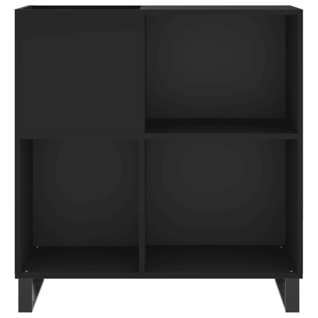 vidaXL Δισκοθήκη Μαύρη 84,5 x 38 x 89 εκ. από Επεξεργασμένο Ξύλο