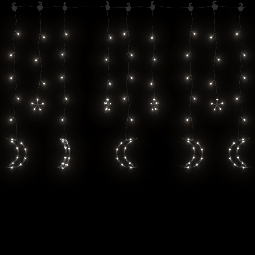 vidaXL Λαμπάκια σε Σχήμα Αστέρι & Φεγγάρι Ψυχρό Λευκό Χειριστ. 345 LED