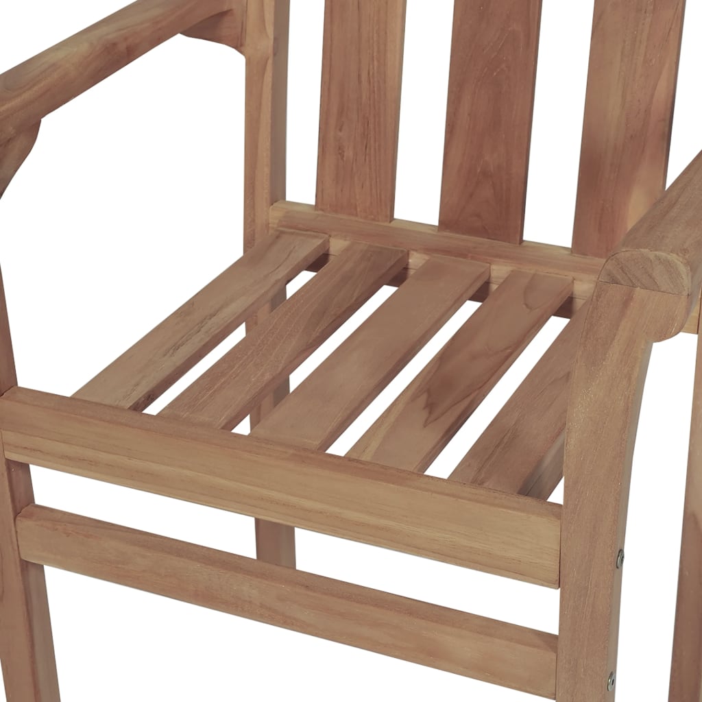 vidaXL Καρέκλες Κήπου 2 τεμ. Μασίφ Ξύλο Teak & Μαξιλάρια Σχέδιο Φύλλων