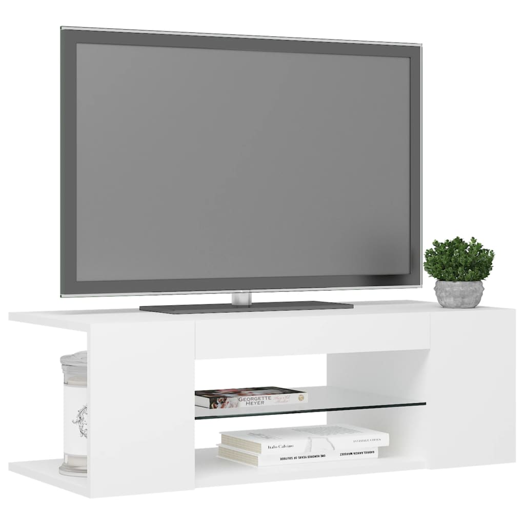 vidaXL Έπιπλο Τηλεόρασης με LED Λευκό 90x39x30 εκ.