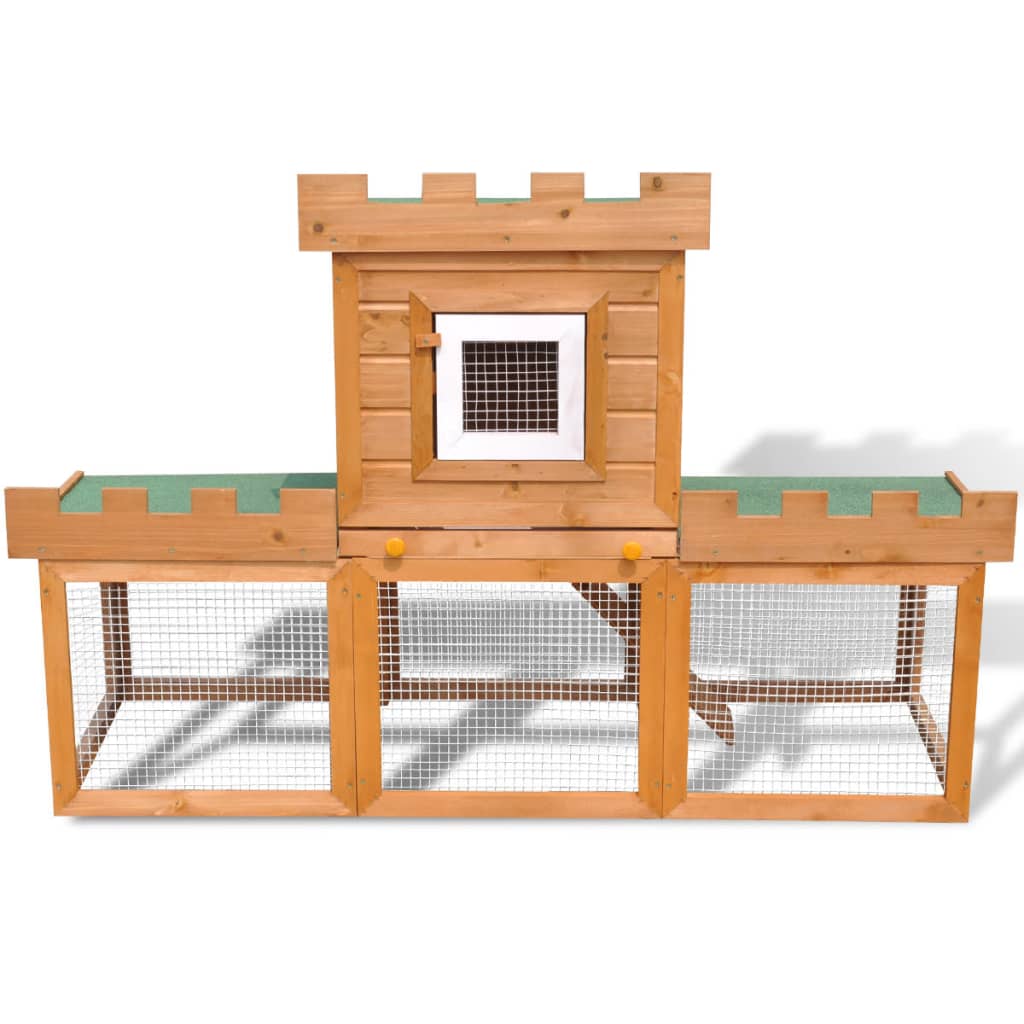 vidaXL Κλουβί Κουνελιών/Σπίτι Μικρών Ζώων Εξωτερικού Χώρου με 1 Σπίτι