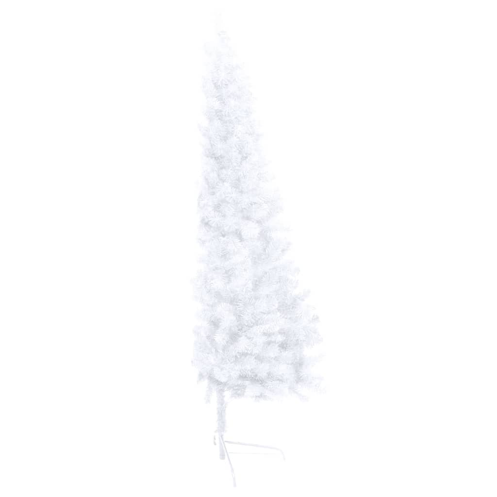 vidaXL Χριστ. Δέντρο Μισό Προφωτισμένο Τεχνητό Μπάλες Λευκό 120εκ