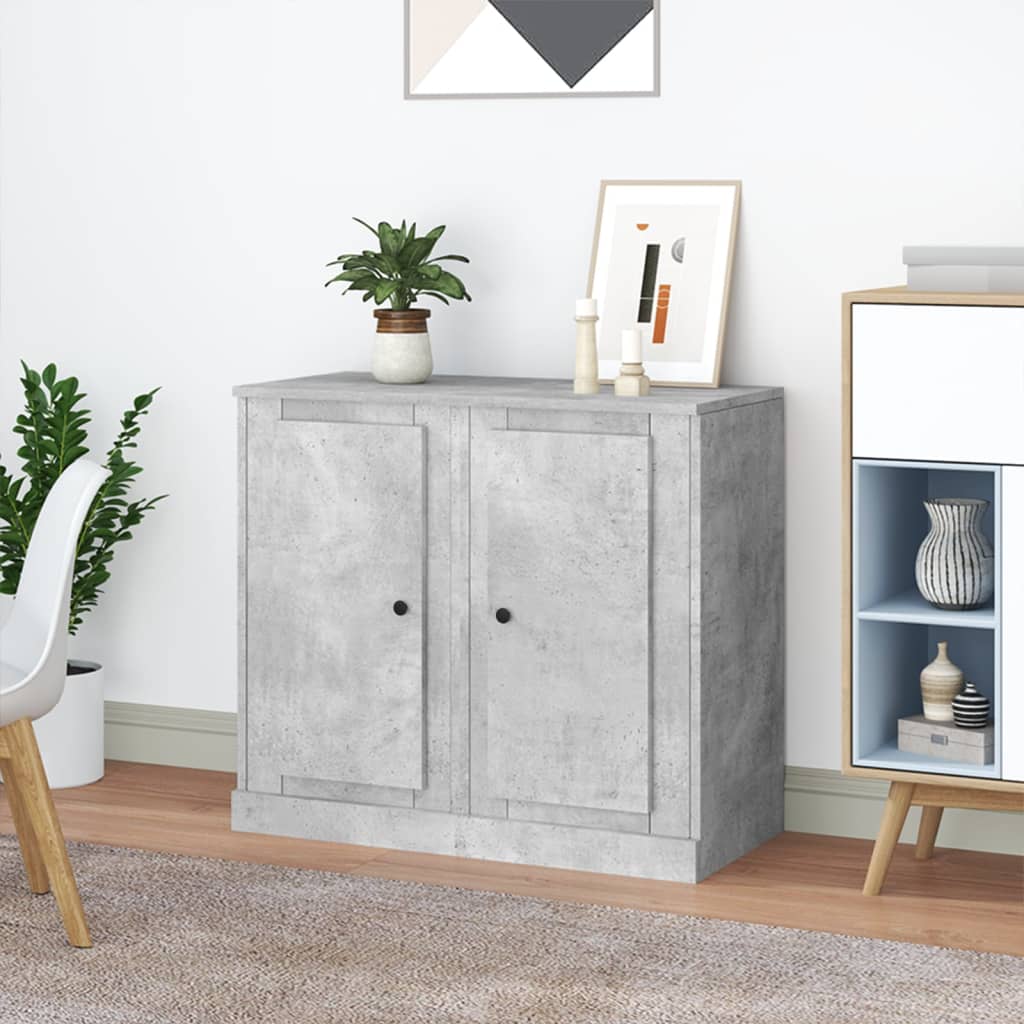 vidaXL Ντουλάπια 2 τεμ. Γκρι Σκυροδέματος 37,5x35,5x67,5 εκ. Επ. Ξύλο