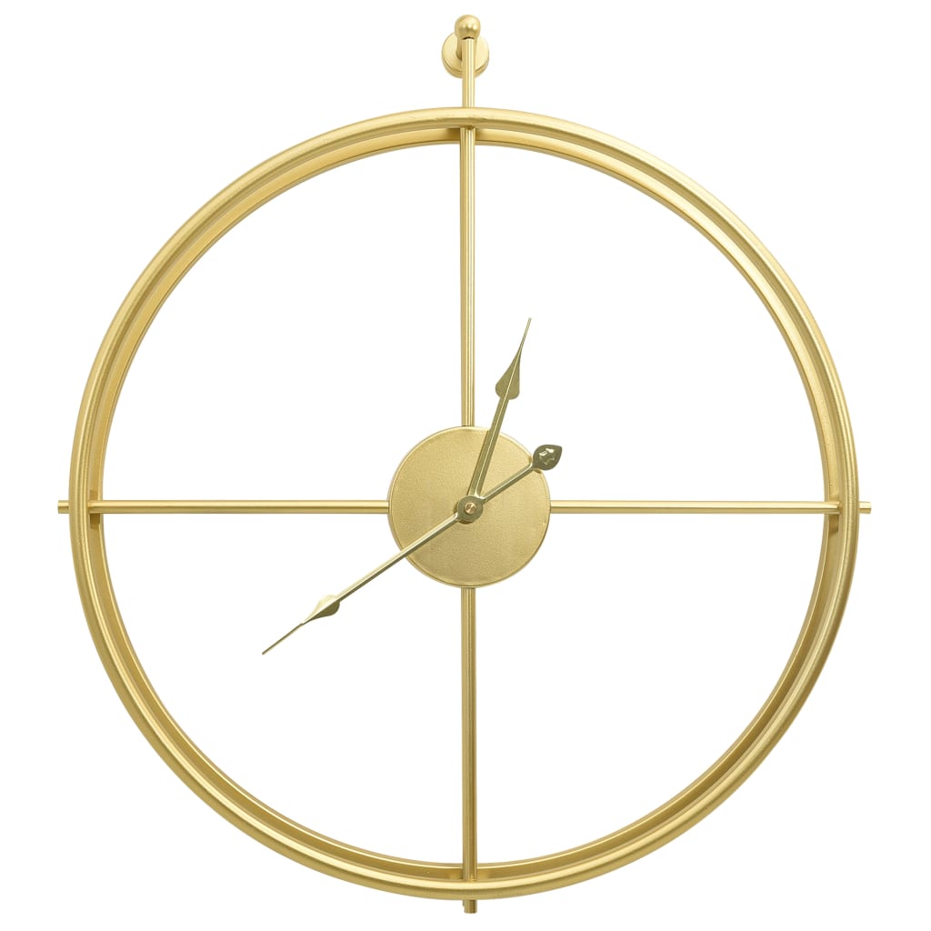vidaXL Ρολόι Τοίχου Χρυσό 52 εκ. Σιδερένιο