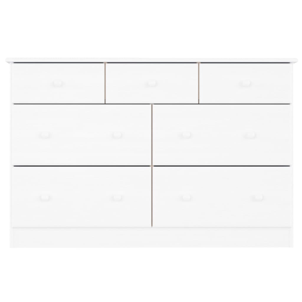 vidaXL Συρταριέρα ALTA Λευκή 112 x 35 x 73 εκ. από Μασίφ Ξύλο Πεύκου