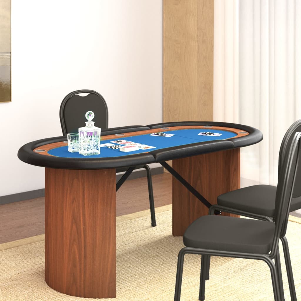 vidaXL Τραπέζι Πόκερ για 10 Παίκτες Μπλε 160 x 80 x 75 εκ.