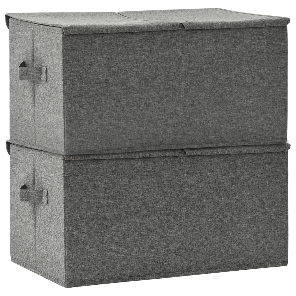 vidaXL Κουτιά Αποθήκευσης 2 τεμ. Ανθρακί 50 x 30 x 25 εκ. Υφασμάτινα