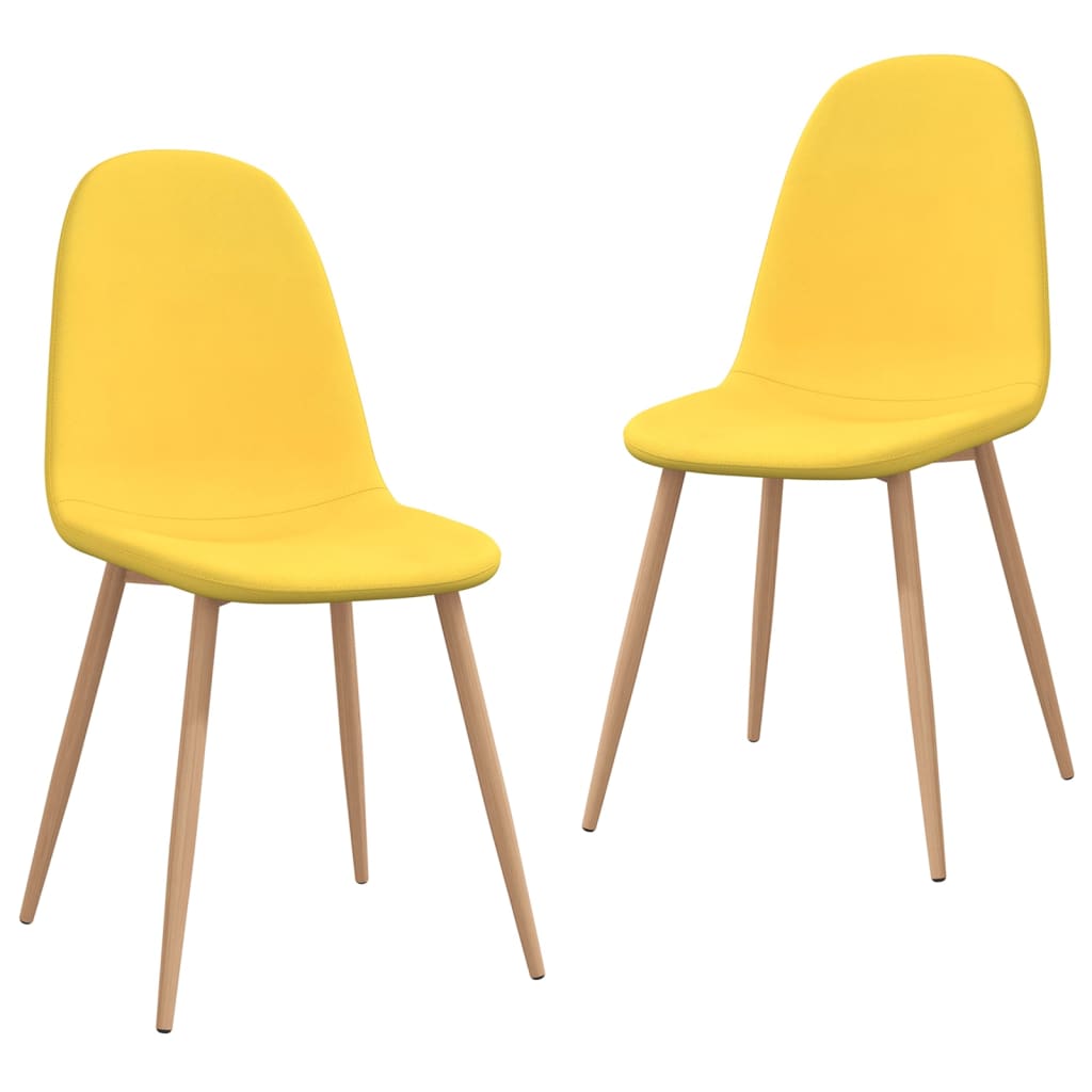 vidaXL Καρέκλες Τραπεζαρίας 2 τεμ. Κίτρινο Μουσταρδί Υφασμάτινες