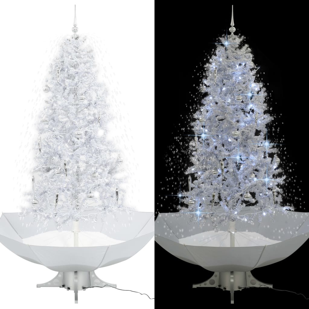 vidaXL Χριστουγεννιάτικο Δέντρο που Χιονίζει Λευκό 190 εκ. με Βάση