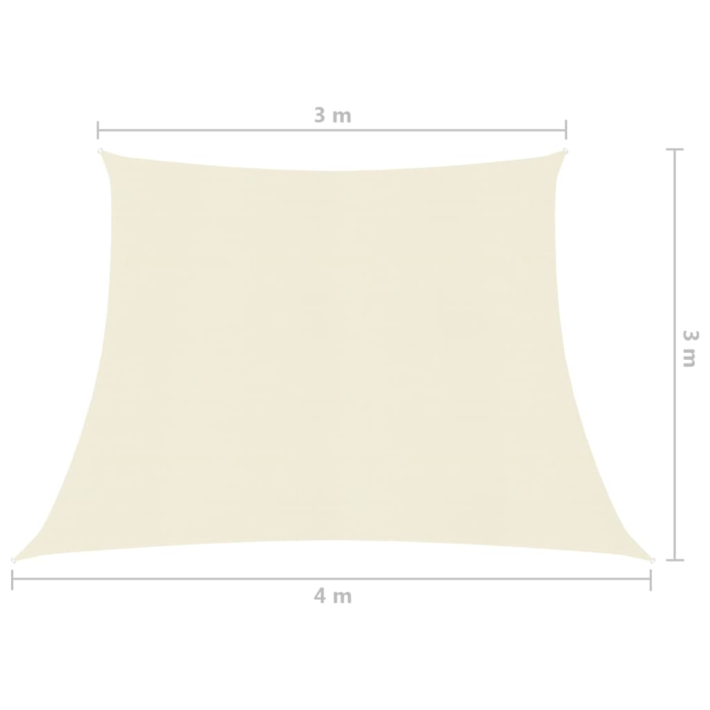 vidaXL Πανί Σκίασης Κρεμ 3/4 x 3 μ. από HDPE 160 γρ./μ²