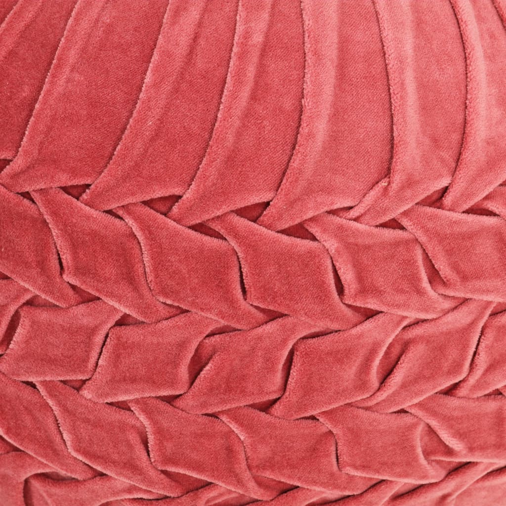 vidaXL Πουφ με Smock Σχέδιο Ροζ 40 x 30 εκ. από Βαμβακερό Βελούδο