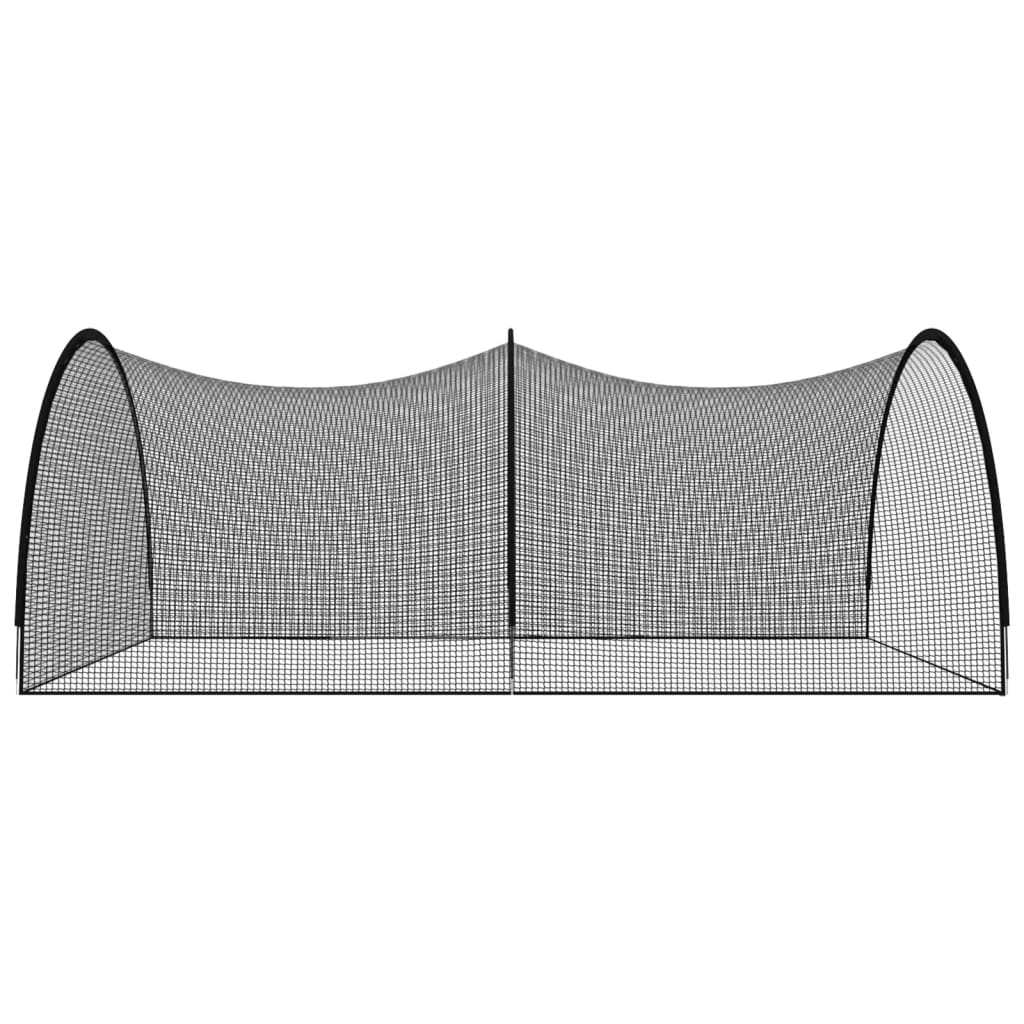 vidaXL Δίχτυ Κλουβί Μπέιζμπολ Μαύρο 500 x 400 x 250 εκ. από Πολυεστέρα