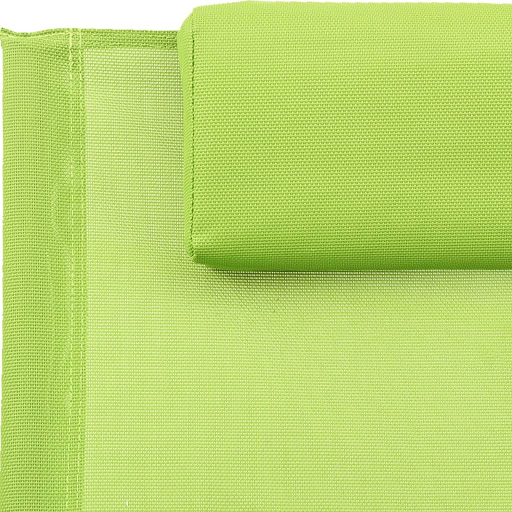 vidaXL Ξαπλώστρα με Μαξιλάρι Πράσινη από Ατσάλι και Textilene